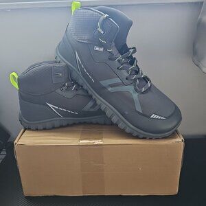 Hobbiebear Birch - Barefoot Shoes Size US 13/EU 47 - Gray, Lime, Black High Top